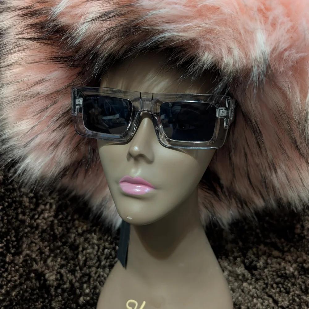 Off-White Square Sunglasses – Clear Frame – Arrow Logo – Made in Italy